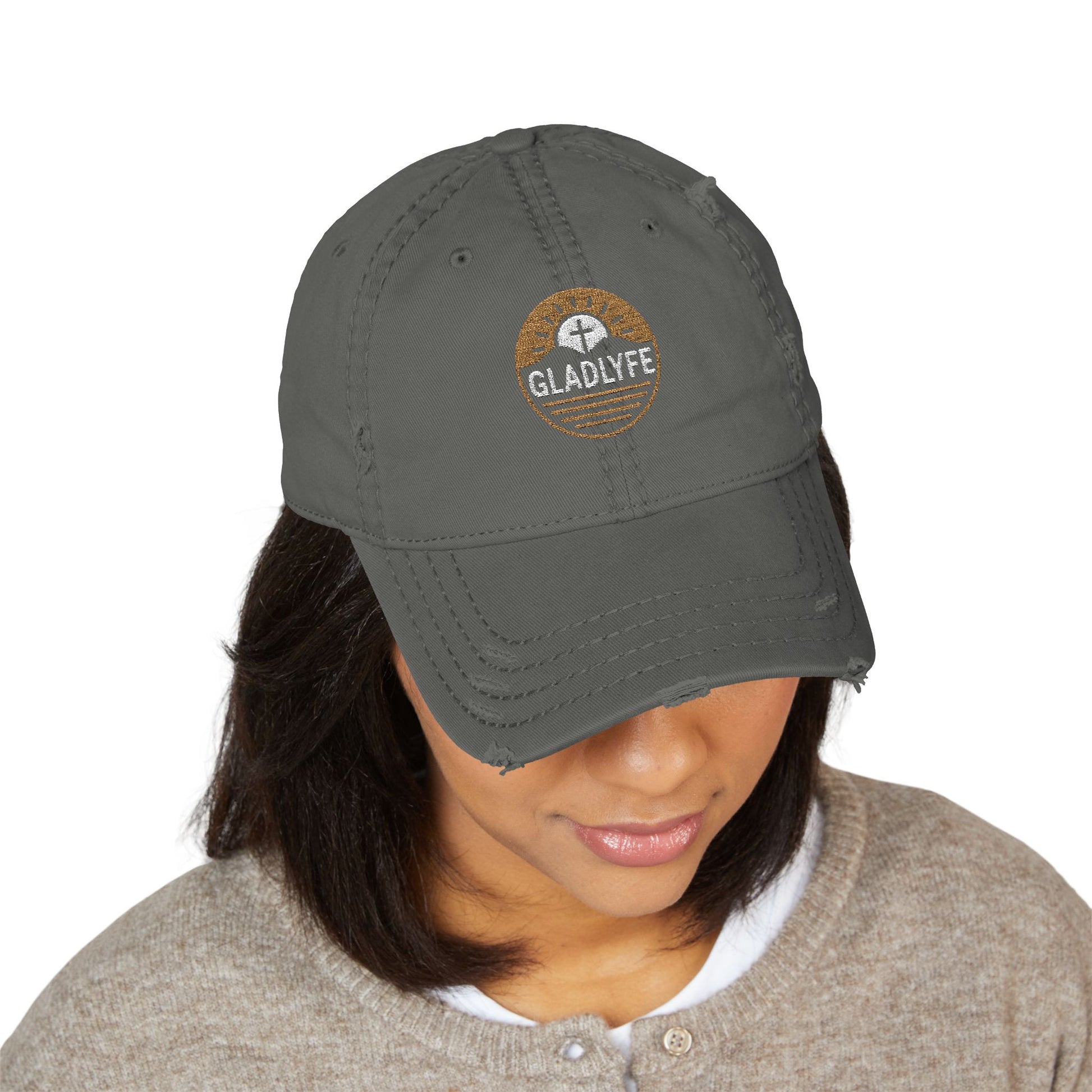 Distressed Dad Hat with Gladlyfe Embroidery | Casual Style Cap for Outdoor Adventures, Gifts for Dads, Trendy Accessory, Summer Hat, [...]