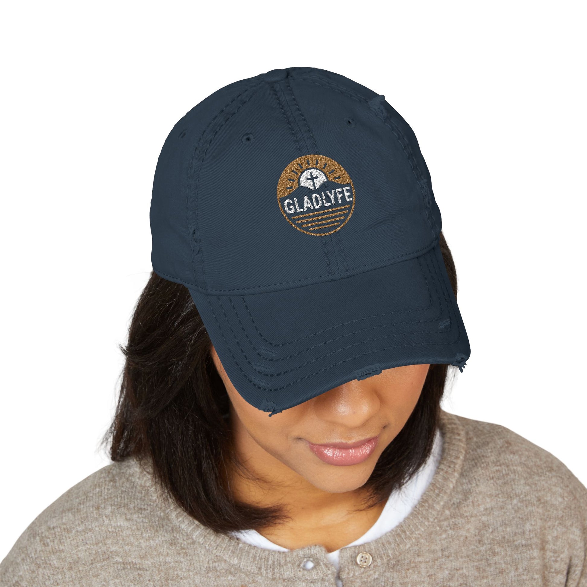 Distressed Dad Hat with Gladlyfe Embroidery | Casual Style Cap for Outdoor Adventures, Gifts for Dads, Trendy Accessory, Summer Hat, [...]